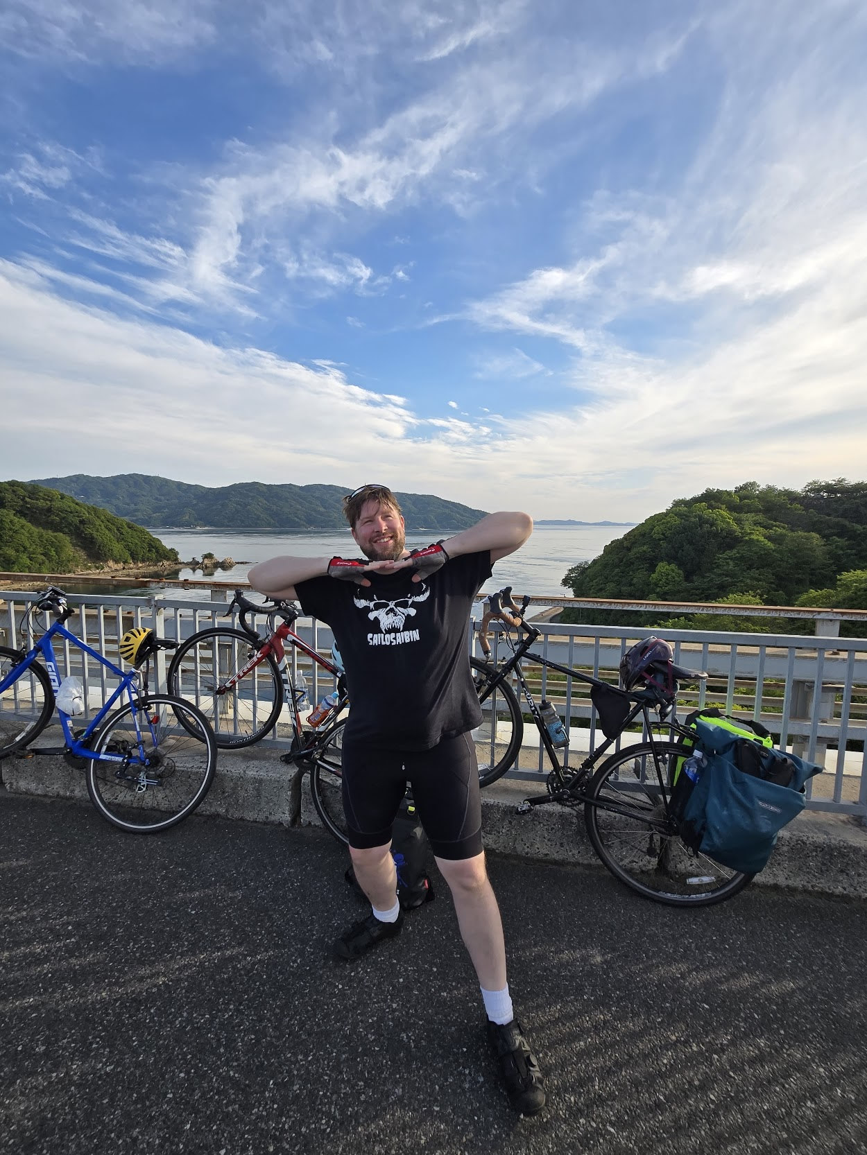 Brian Andrew Mulrooney on the Shimanami Kaido cycling route