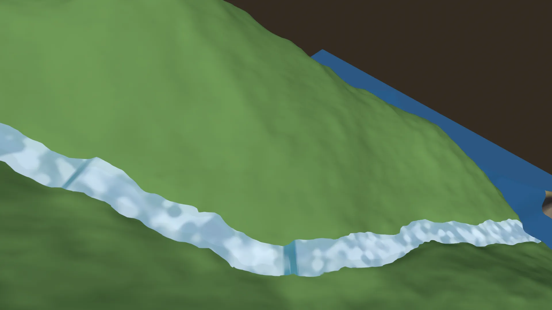 River banks after smoothing at the chosen production setting
