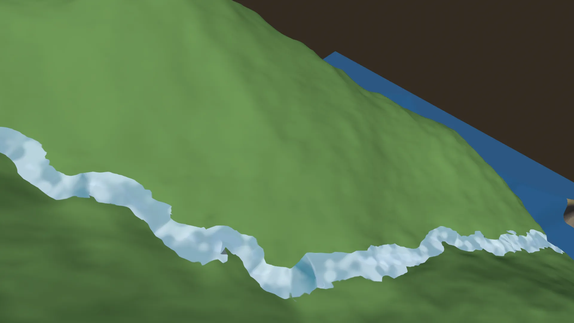 River banks before smoothing — visibly jagged
